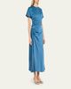 SIMKHAI Marabella Ruched Satin Midi Dress - 4