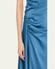 SIMKHAI Marabella Ruched Satin Midi Dress - 5