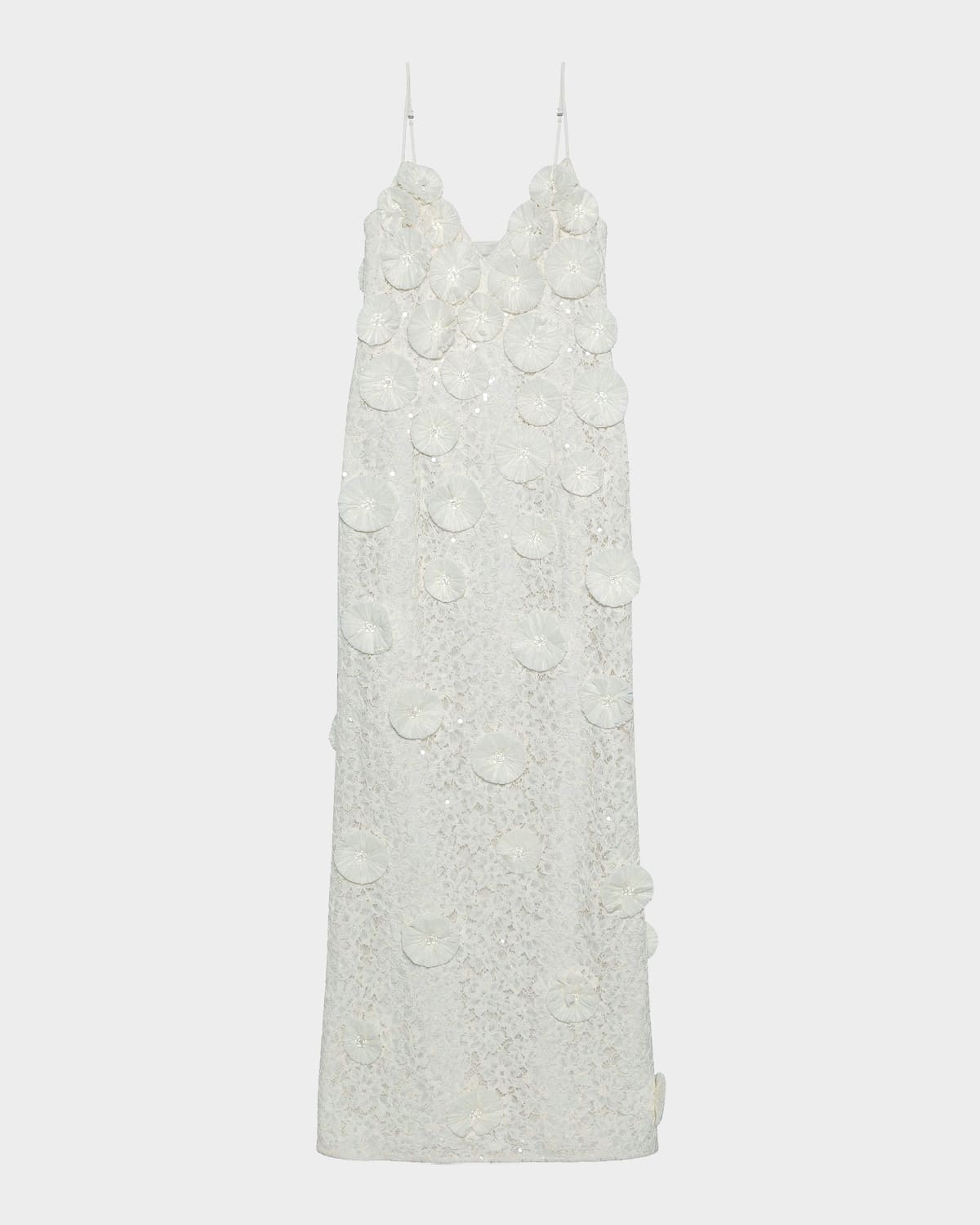 SIMKHAI Maven Floral-Appliqué Sequined A-Line Gown
