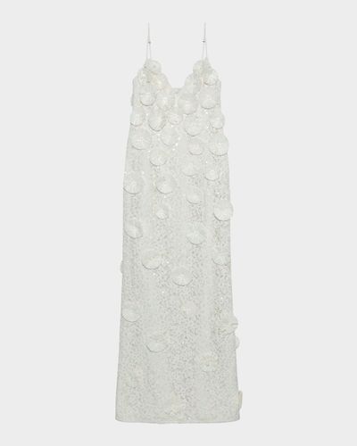 SIMKHAI Maven Floral-Appliqué Sequined A-Line Gown