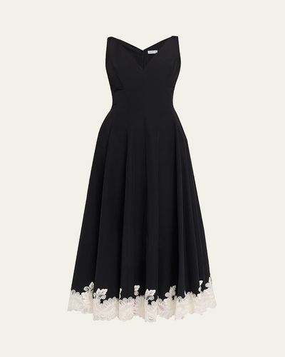 SIMKHAI Mira Cotton Faille Lace Midi Dress