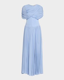 SIMKHAI Nancie Draped Jersey Cape Maxi Dress