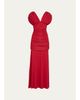 SIMKHAI Norvelle Ruched Cap-Sleeve Gown - 1