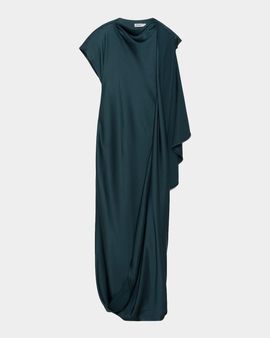 SIMKHAI Ora Draped Satin Column Gown