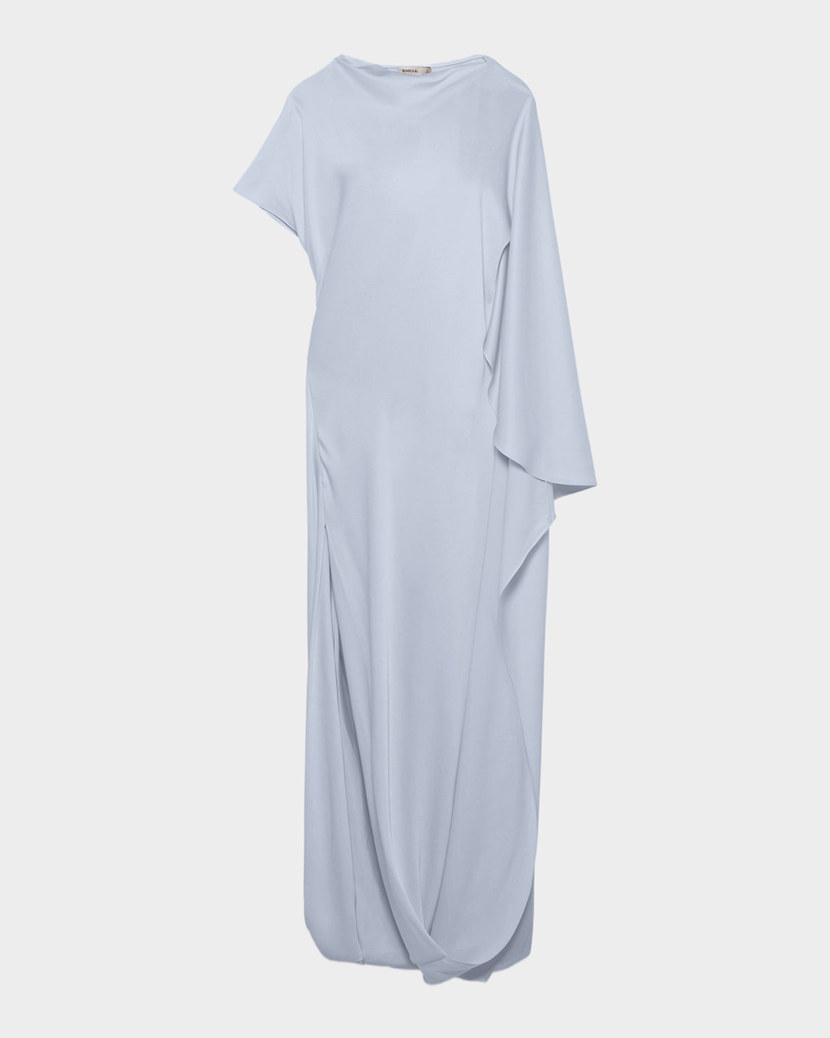SIMKHAI Ora Satin Asymmetric Drape Sleeve Gown