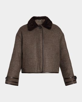 SIMKHAI Orien Contrast-Collar Jacket