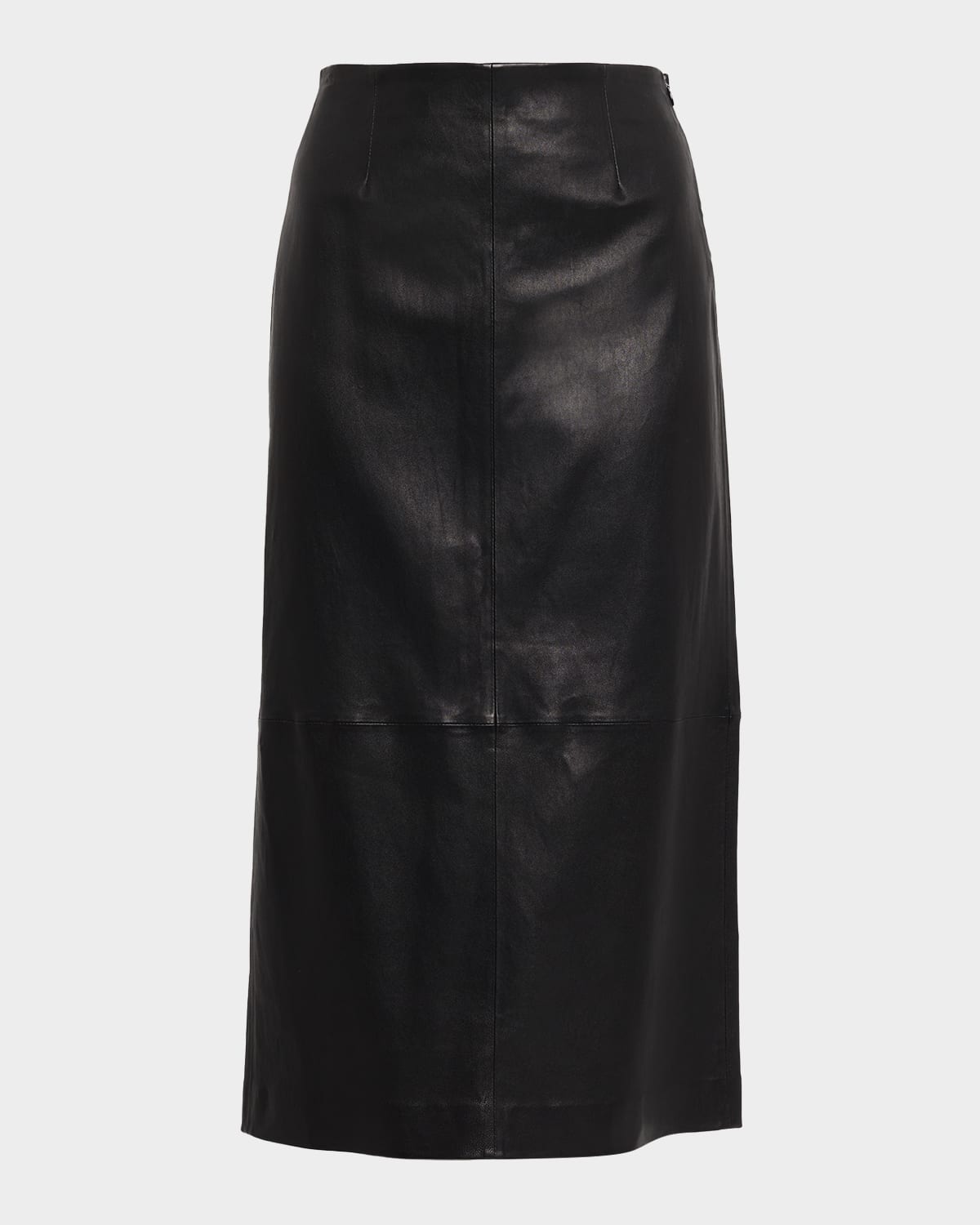 SIMKHAI Raven Leather Pencil Midi Skirt