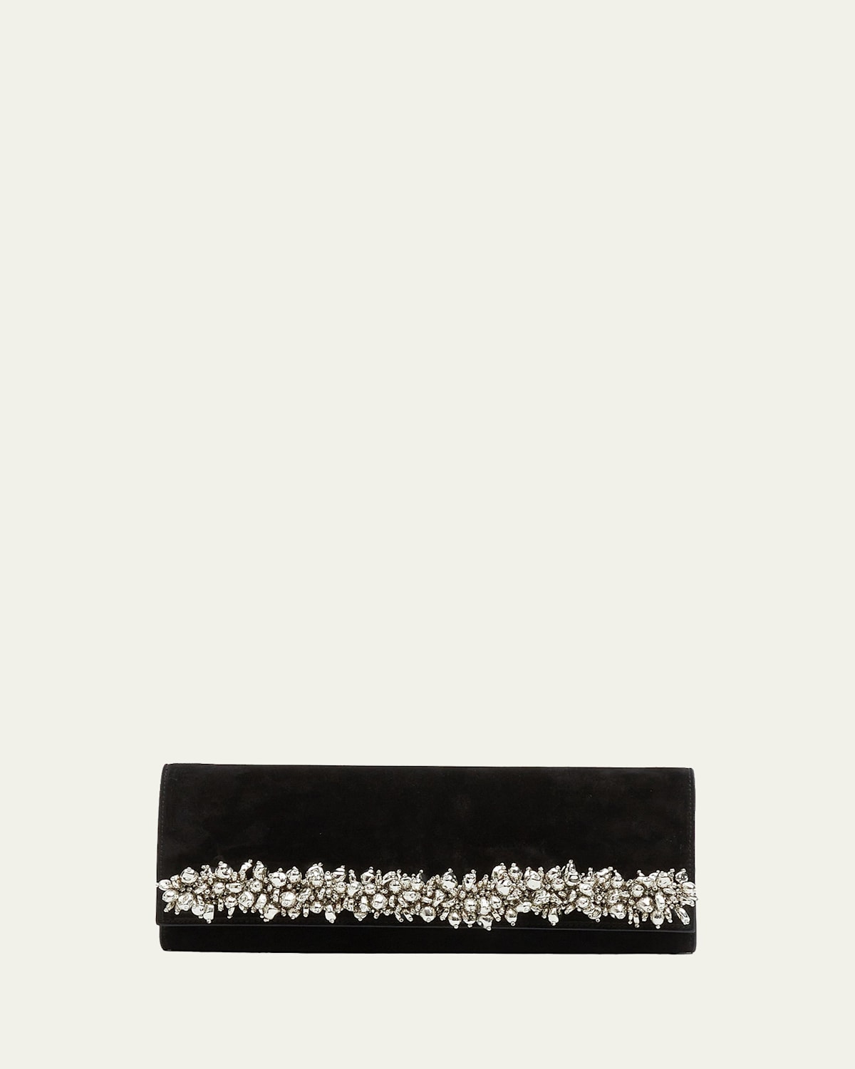 SIMKHAI River Embellished Suede East-West Clutch