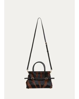 SIMKHAI River Small Zebra-Print Calf Hair Top-Handle Bag