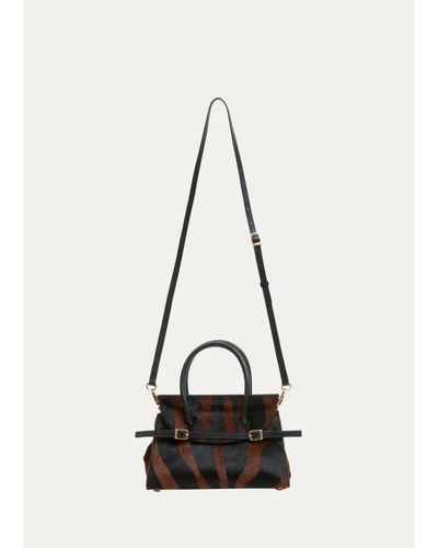 SIMKHAI River Small Zebra-Print Calf Hair Top-Handle Bag