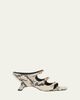 SIMKHAI River Snake-Printed Leather Buckle Mules - 1