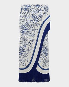 SIMKHAI Russo Printed Fringed Pareo
