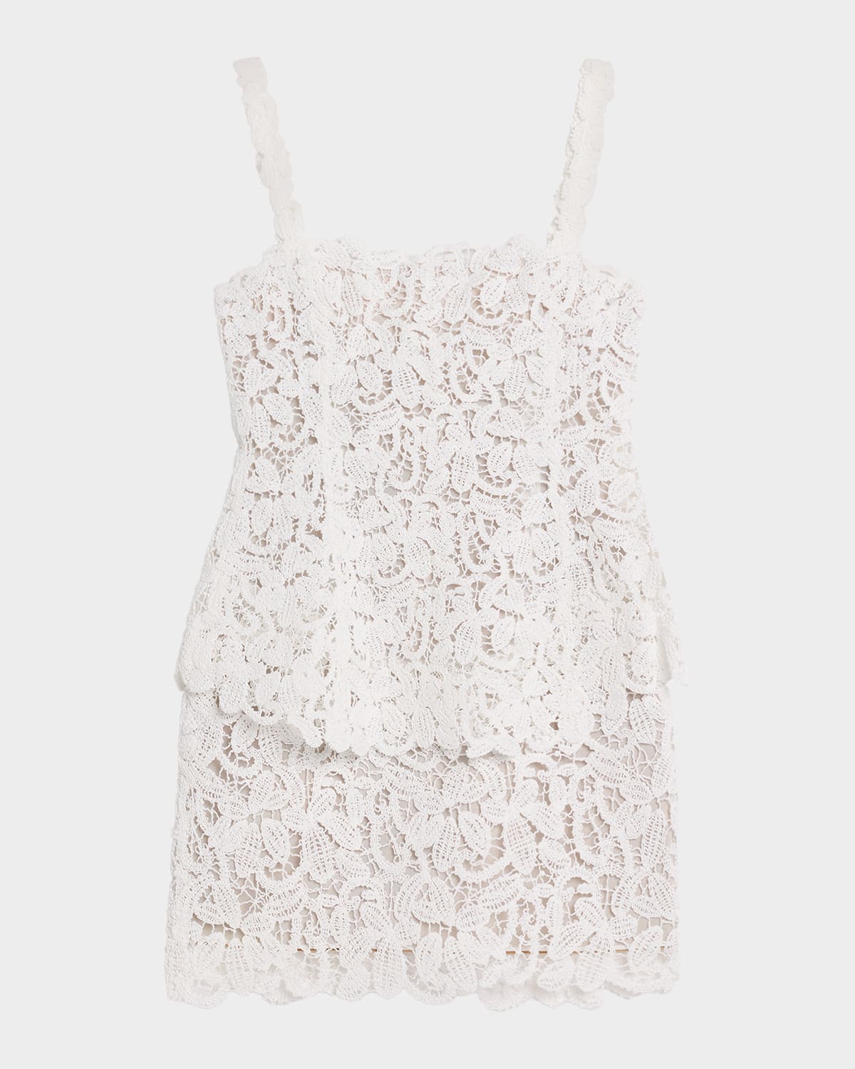 SIMKHAI Rylin Floral Raffia Lace Mini Dress