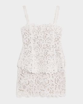 SIMKHAI Rylin Floral Raffia Lace Mini Dress
