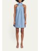 SIMKHAI Satin Mock Turtleneck Sleeveless Mini Dress - 2