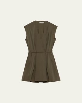 SIMKHAI Sefi V-Neck Cotton Mini Dress