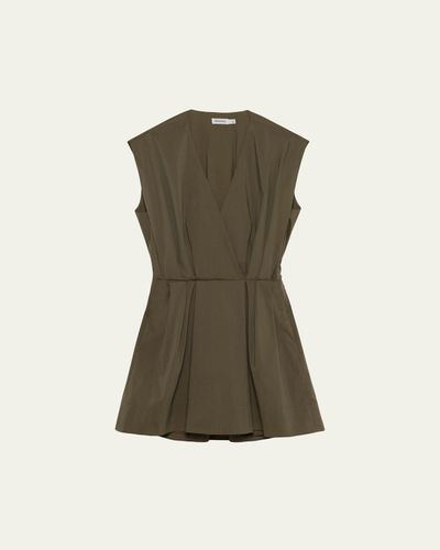 SIMKHAI Sefi V-Neck Cotton Mini Dress