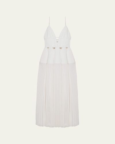 SIMKHAI Selene Pleated Cotton Gown