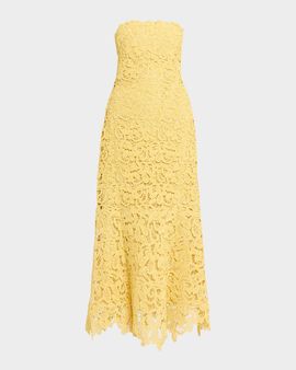 SIMKHAI Sera Floral Lace Bustier Maxi Dress