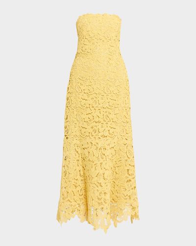 SIMKHAI Sera Floral Lace Bustier Maxi Dress