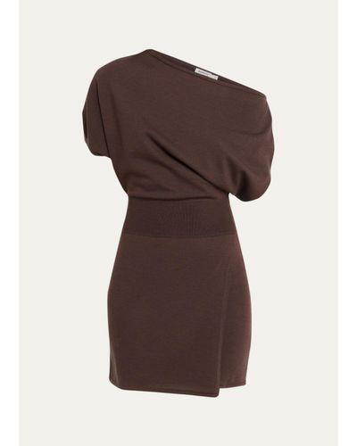 SIMKHAI Shania Asymmetric Wool Mini Dress