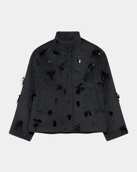 SIMKHAI Siena Embellished Wool-Blend Jacket