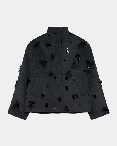 SIMKHAI Siena Embellished Wool-Blend Jacket