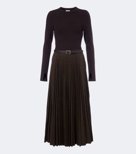 Simkhai Simkhai Abilene checked ribbed-knit pleated midi dress