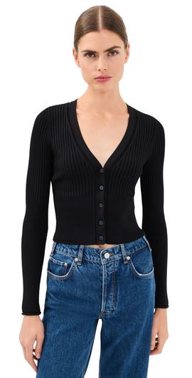SIMKHAI SIMKHAI Ailany Shrunken Cardigan Black