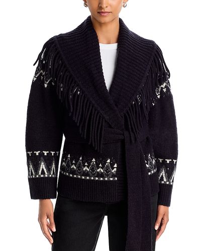 Simkhai Simkhai Anaise Wool Blend V Neck Fair Isle Cardigan Sweater