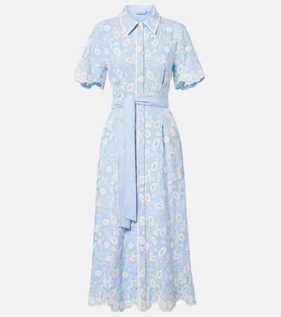 Simkhai Simkhai Audria embroidered linen-blend midi dress