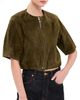 SIMKHAI SIMKHAI Austyn Short Sleeve Zip Up Jacket Sea Turtle - 1