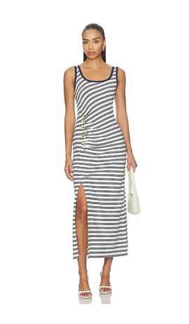 SIMKHAI SIMKHAI Becker Cotton Jersey Midi Dress