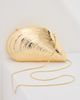 SIMKHAI SIMKHAI Bridget Metal Oyster Shell Clutch Gold One Size - 2
