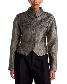 Simkhai Simkhai Brigitte Satin Button Front Jacket
