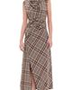 SIMKHAI SIMKHAI Burke Draped Midi Dress Otter Plaid - 1