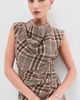 SIMKHAI SIMKHAI Burke Draped Midi Dress Otter Plaid - 3