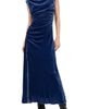 SIMKHAI SIMKHAI Burke Draped Velvet Midi Dress Sapphire - 1