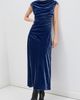 SIMKHAI SIMKHAI Burke Draped Velvet Midi Dress Sapphire - 5