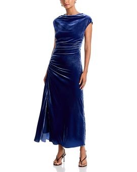 Simkhai Simkhai Burke Velvet Draped Midi Dress