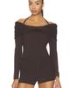 SIMKHAI SIMKHAI Cambria Long Sleeve Off Shoulder Top - 1