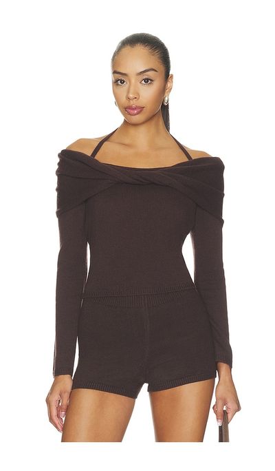 SIMKHAI SIMKHAI Cambria Long Sleeve Off Shoulder Top