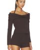 SIMKHAI SIMKHAI Cambria Long Sleeve Off Shoulder Top - 2