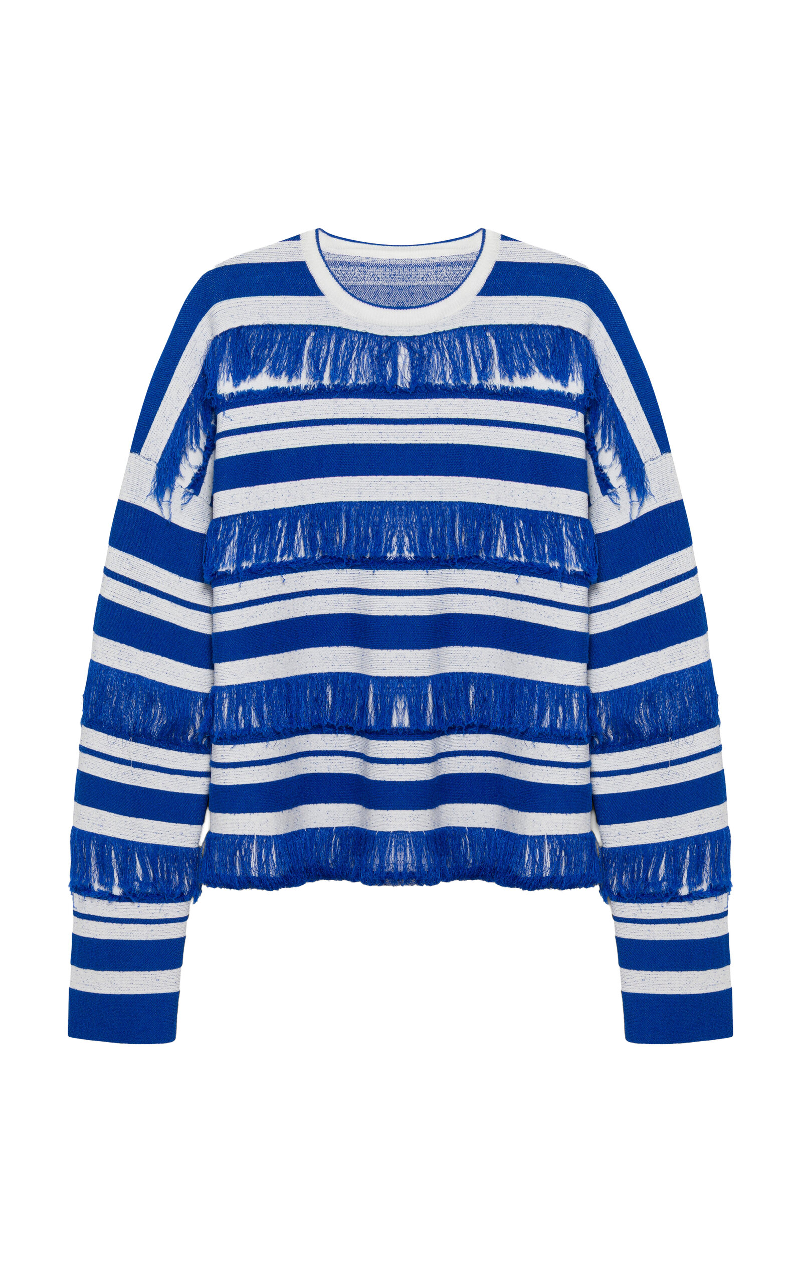 SIMKHAI SIMKHAI Carrick Fringed CottonBlend Knit Sweater