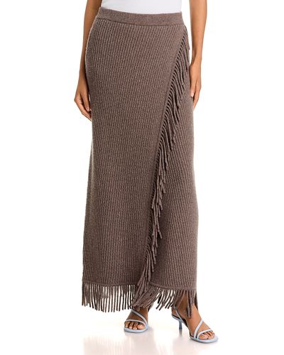 Simkhai Simkhai Casey Wool and Cashmere Fringe Midi Skirt