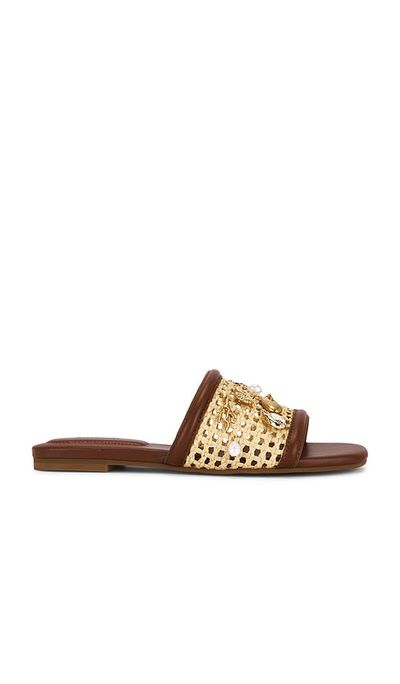 SIMKHAI SIMKHAI Caspian Raffia Netted Flat Sandal
