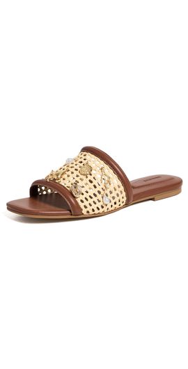SIMKHAI SIMKHAI Caspian Raffia Netted Sandals Sequoia Natural
