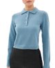 SIMKHAI SIMKHAI Constance Long Sleeve Polo Dusty Blue - 1