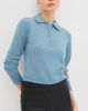 SIMKHAI SIMKHAI Constance Long Sleeve Polo Dusty Blue - 2