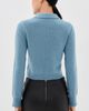 SIMKHAI SIMKHAI Constance Long Sleeve Polo Dusty Blue - 3